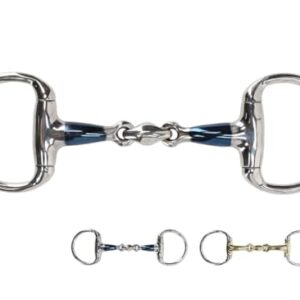Anatomisch doppelt Olivenkopftrense mit einfach gebrochenem Gebiss aus Sweet Iron für Pferde, 14 mm Mundstück