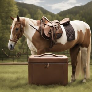Pferde Transport-Ausrüstung: Putzboxen, Reitstiefeltaschen und weitere Utensilien zur Pferdepflege