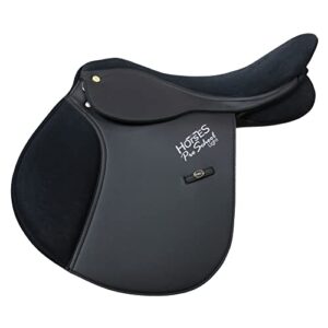 Reitsattel für Pferde, bequem, ergonomisch und langlebig, sicher und attraktives Design (16 Zoll = 40 cm, Schwarz)