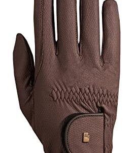 Roeckl Sports Reithandschuh mit gutem Grip für Turniere, Sommerhose in Mokka 8,5 cm Größe