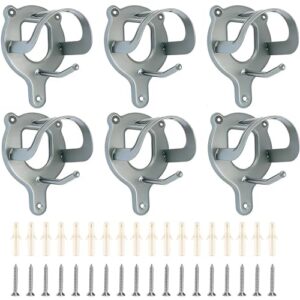 6 Stück Sattelhalter für Pferde, Metall, hochwertig, komplettes Zubehör, 3 Expansionsrohren und 3 Schrauben, ideal für Pferdefarmen und Tack