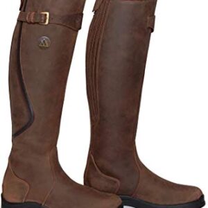 Unisex Winter Reitstiefel braun für Männer und Frauen, hochwertige Reitschuhe mit robustem Material, ideal für Winteraktivitäten