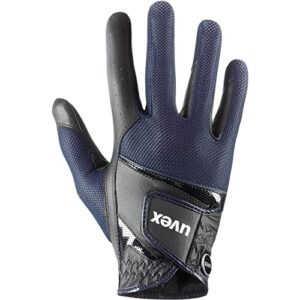 Uvex Sumair Reithandschuh für Damen und Herren, dehnbar, optimal belüftet, exzellenter Grip und strapazierfähig, touchscreenfähig, schwarz-blau, Größe 8