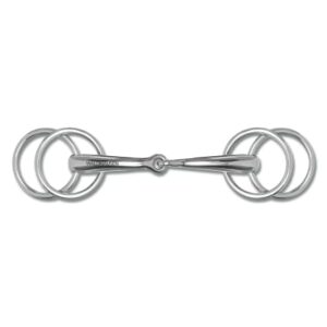 WALDHAUSEN Fahrtrense mit 4 Ringen aus Edelstahl für Pferde mit unterschiedlichen Halsgrößen, hochwertig gefertigt und perfekt für Reiter und Pferdeliebhaber geeignet.