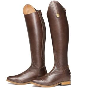 Brown, 40 cm Reitstiefel für Damen und Herren, Retro-Schnürstiefel aus PU-Leder, lange Reitstiefel für Anfänger