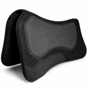 Equestrian Pad aus hochwertigem Filz, anatomischer Schnitt, stoßdämpfend und atmungsaktiv, schwarz, 76 cm für Pferde