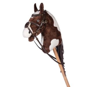 HKM Hobby Horsing Ledertrense mexikanisch, hochwertige Ledertrense für Steckenpferd mit Zügel, Gebiss und Stirnriemen