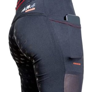 Komfortable und sichere Reitleggingen mit Kompressionseffekt für Reiterinnen und Reiter, perfekt für Sommerreiten in Schwarz, 42 Größe