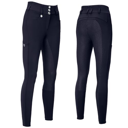 Damen Highwaist Reithose von Pikeur, schwarze Hose mit 4-Way-Stretch Tech-Jersey und Grip Ganzbesatz für bequemen und sicheren Reitkomfort.