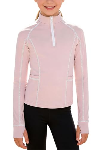Reitshirt für Mädchen mit hohen Kragen und langen Ärmeln, geeignet für Sport, Training und Alltagsoutfit