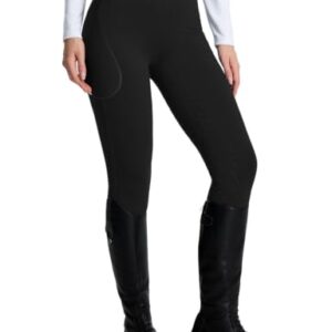 Baleaf Reithose Damen - Vollbesatz Silikon Radler Reitlegging in Schwarz